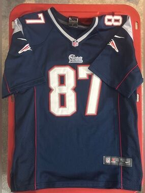 Kids NFL New England Patriots Navy Blue White Red #87 Jersey